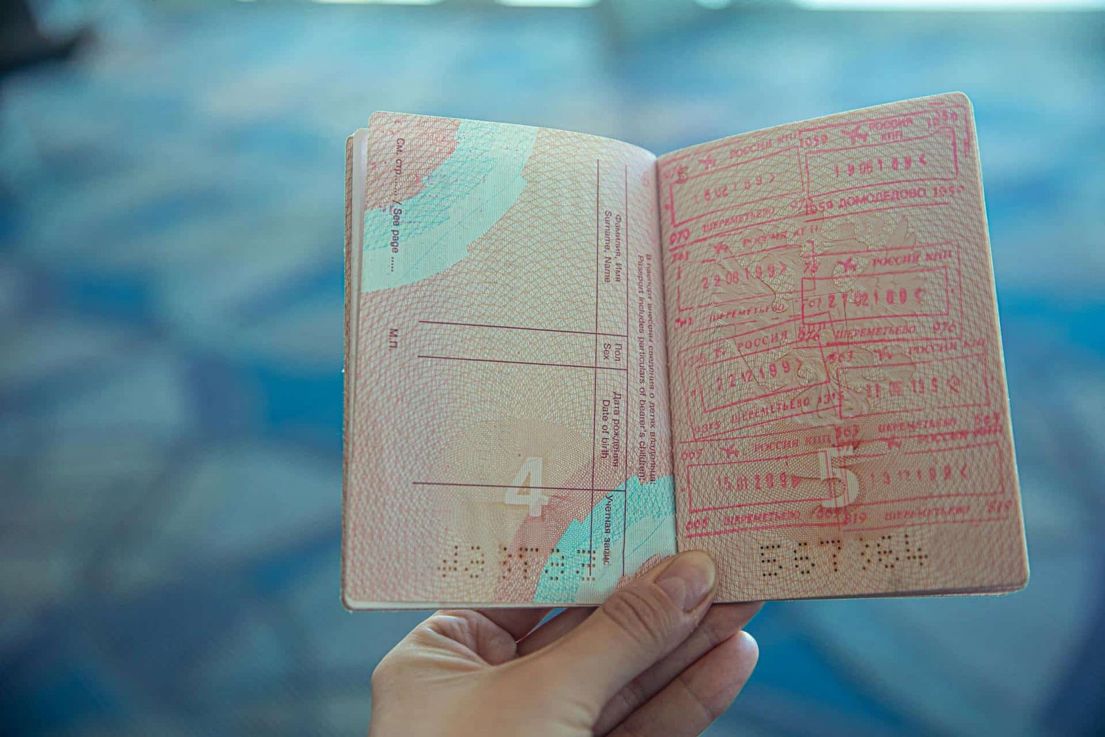 passaporte com carimbo